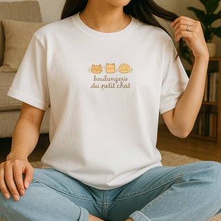 Kawaii Cat Bread 100% Cotton Womens Tshirt