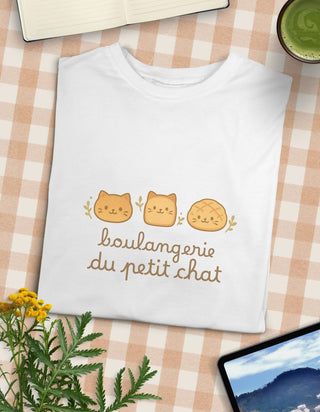 Kawaii Cat Bread 100% Cotton Womens Tshirt
