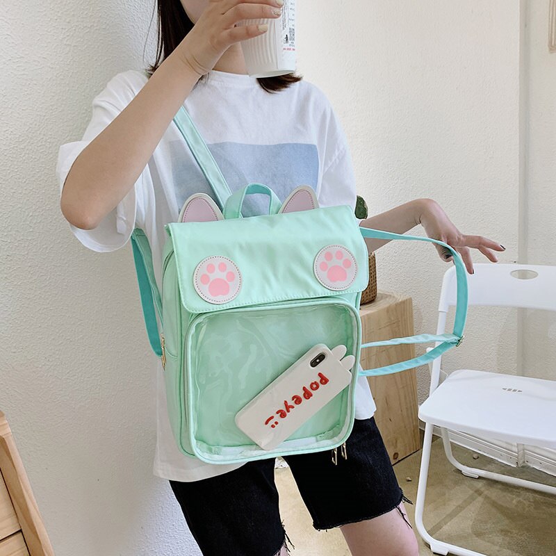 Kawaii Cat Ear Paw Print ITA Backpack Bag by The Kawaii Shoppu | The Kawaii Shoppu