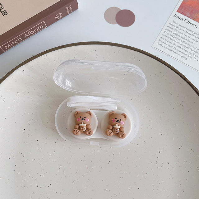 Kawaii Cat Paw Brown Cute Contact Lens Case 13 Beauty Accessory by The Kawaii Shoppu | The Kawaii Shoppu