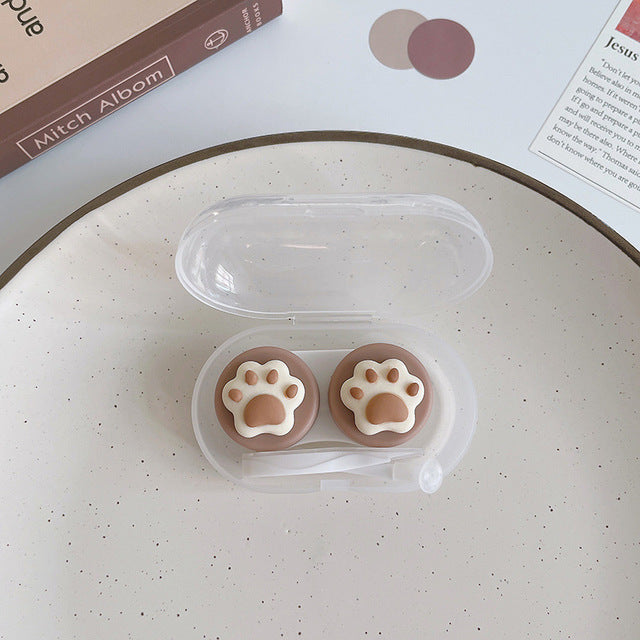 Kawaii Cat Paw Brown Cute Contact Lens Case 9 Beauty Accessory by The Kawaii Shoppu | The Kawaii Shoppu