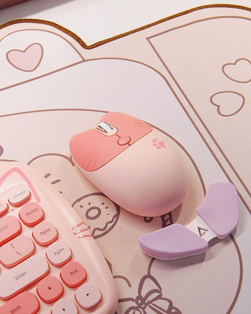 Kawaii Cat Wireless Keyboard & Mouse Set Keyboard by The Kawaii Shoppu | The Kawaii Shoppu