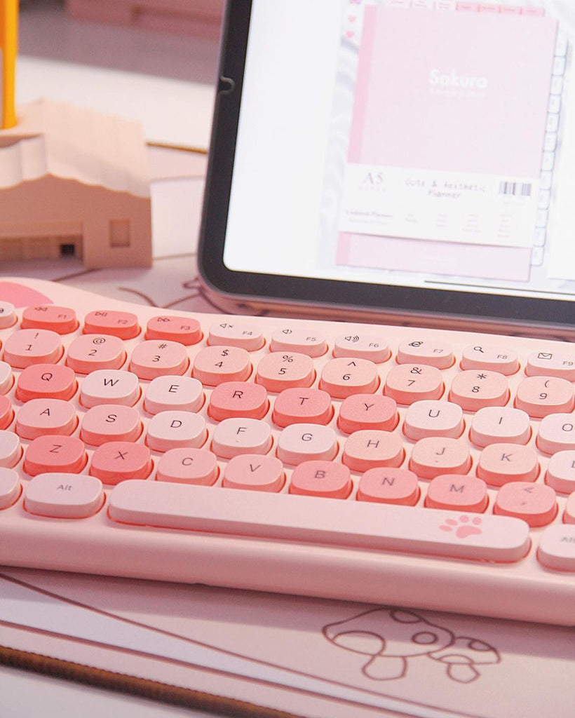 Kawaii Cat Wireless Keyboard & Mouse Set Keyboard by The Kawaii Shoppu | The Kawaii Shoppu