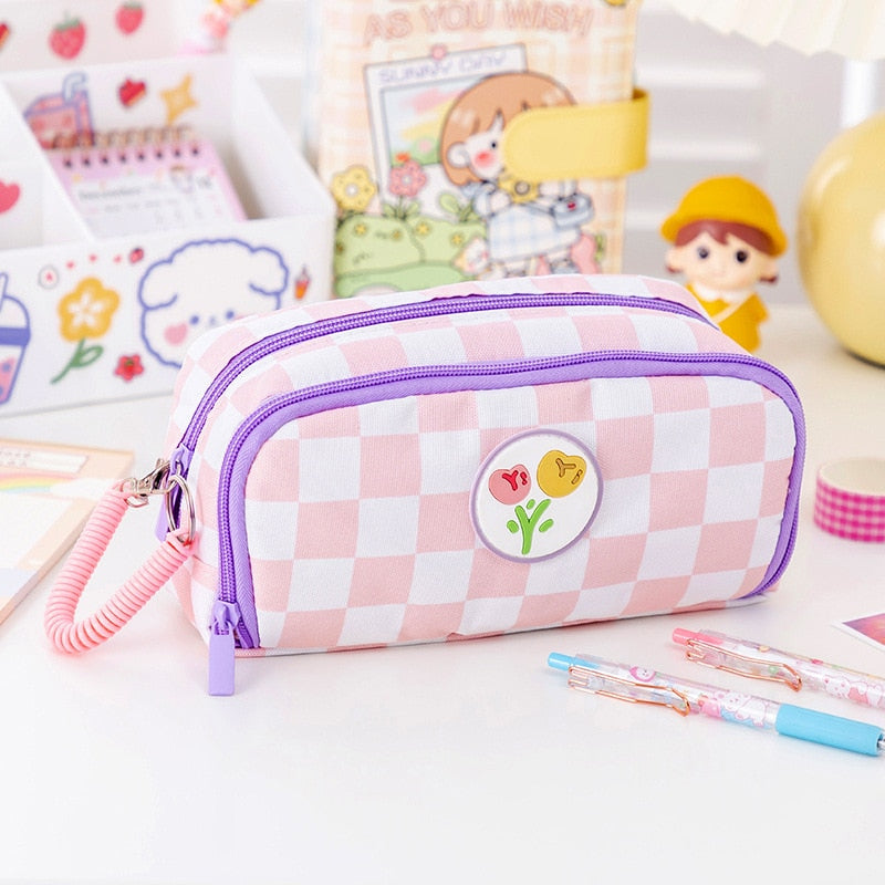 Kawaii Cubby Canvas: Beary Cute Schoolmate Pencil Pouch A11 Stationery by The Kawaii Shoppu | The Kawaii Shoppu