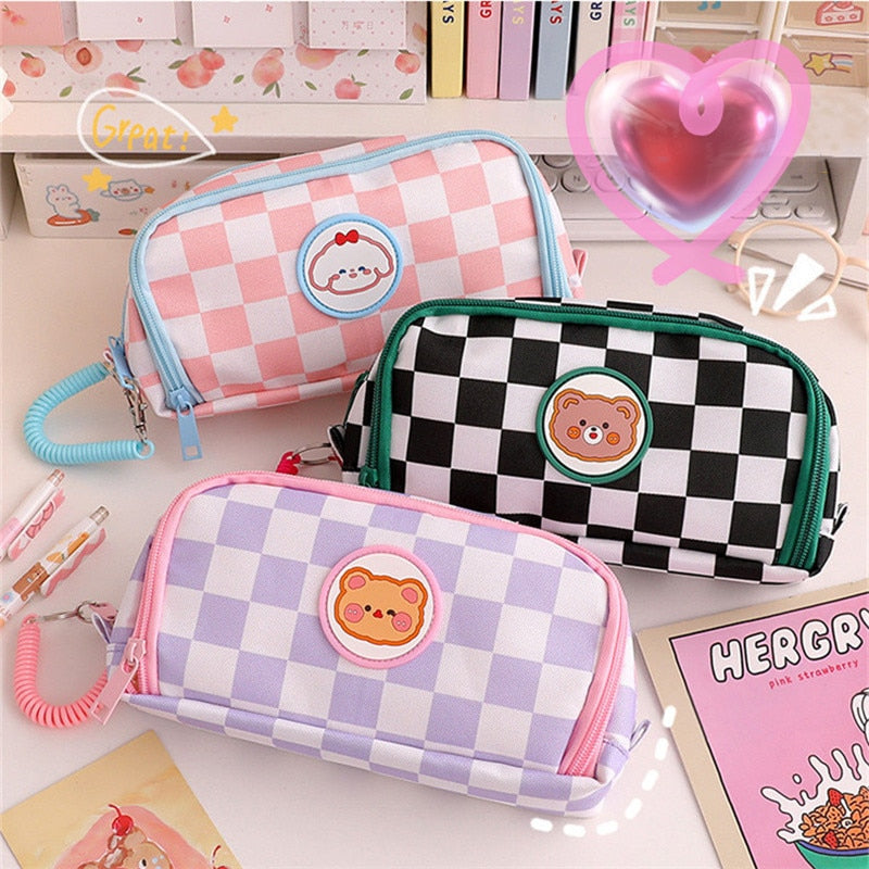 Kawaii Cubby Canvas: Beary Cute Schoolmate Pencil Pouch Stationery by The Kawaii Shoppu | The Kawaii Shoppu