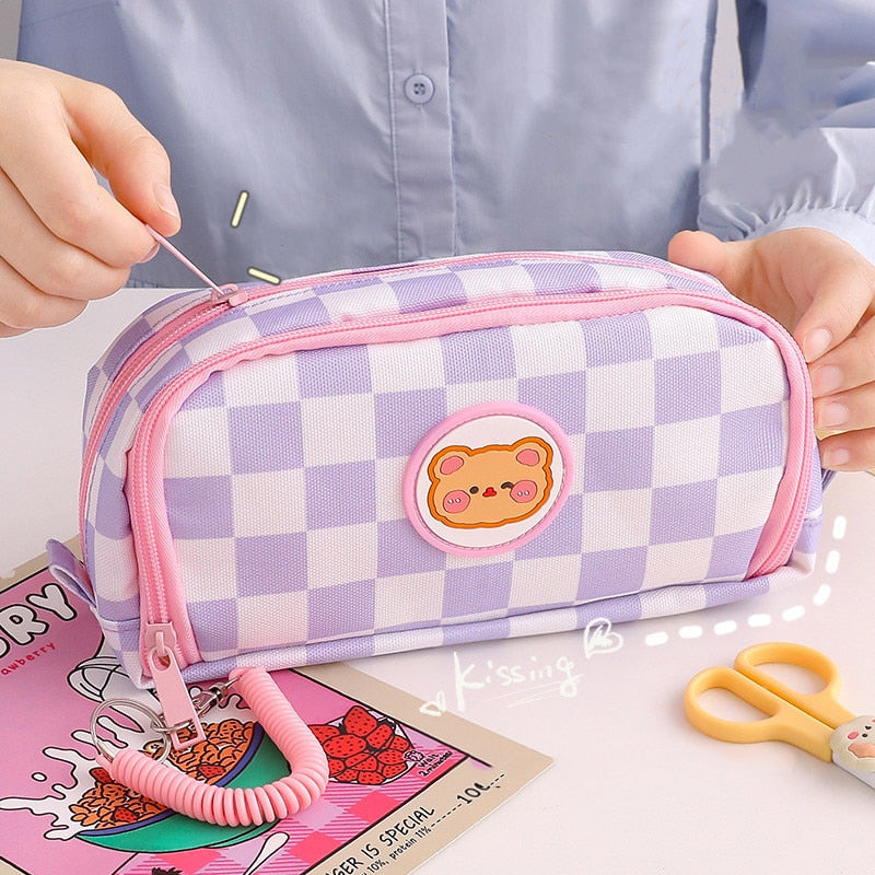 Kawaii Cubby Canvas: Beary Cute Schoolmate Pencil Pouch Stationery by The Kawaii Shoppu | The Kawaii Shoppu