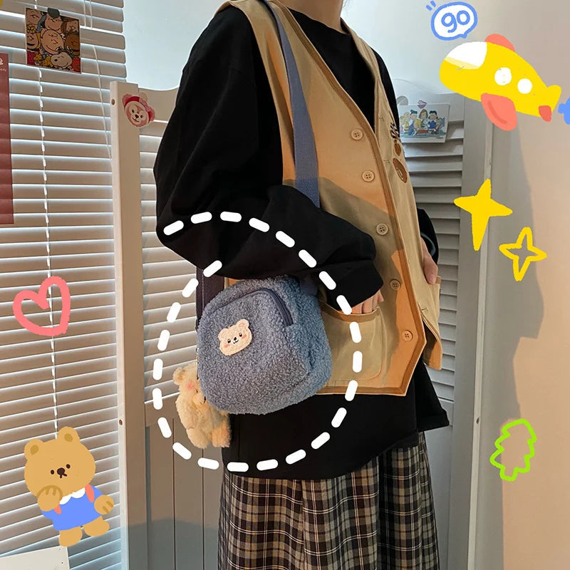 Kawaii Cute Bear Plush Shoulder Bag Bag by The Kawaii Shoppu | The Kawaii Shoppu