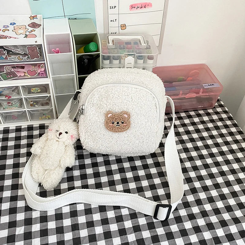 Kawaii Cute Bear Plush Shoulder Bag - Main Image