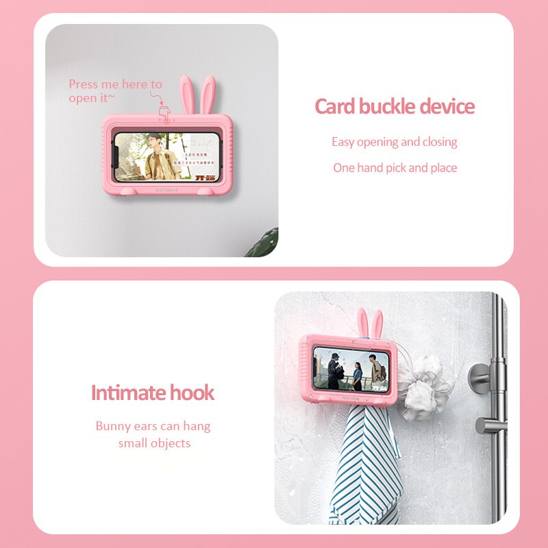 Kawaii Cute Bunny Bathroom Waterproof Phone Holder Home & Bathroom by The Kawaii Shoppu | The Kawaii Shoppu