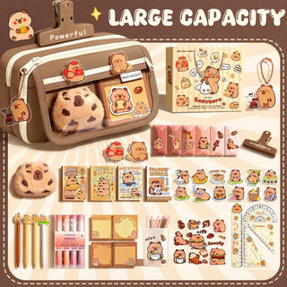 Kawaii Cute Capybara Stationery Pencil Case Stationery by The Kawaii Shoppu | The Kawaii Shoppu