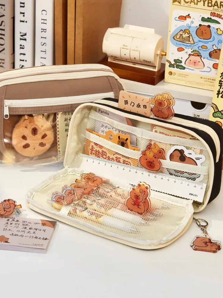 Kawaii Cute Capybara Stationery Pencil Case Stationery by The Kawaii Shoppu | The Kawaii Shoppu