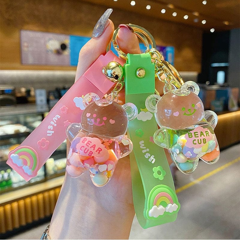 Kawaii Cute Chubby Bear Quicksand Keychain Accessory The Kawaii Shoppu