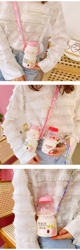 Kawaii Cute Fruity Milk Water Bottle 401-500ml Bottle The Kawaii Shoppu