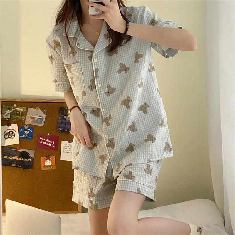 Kawaii Cute Summer Shirt Shorts Pyjamas