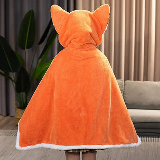 Kawaii Fox Plush Hoodie Blanket Robe Clothing and Accessories by The Kawaii Shoppu | The Kawaii Shoppu