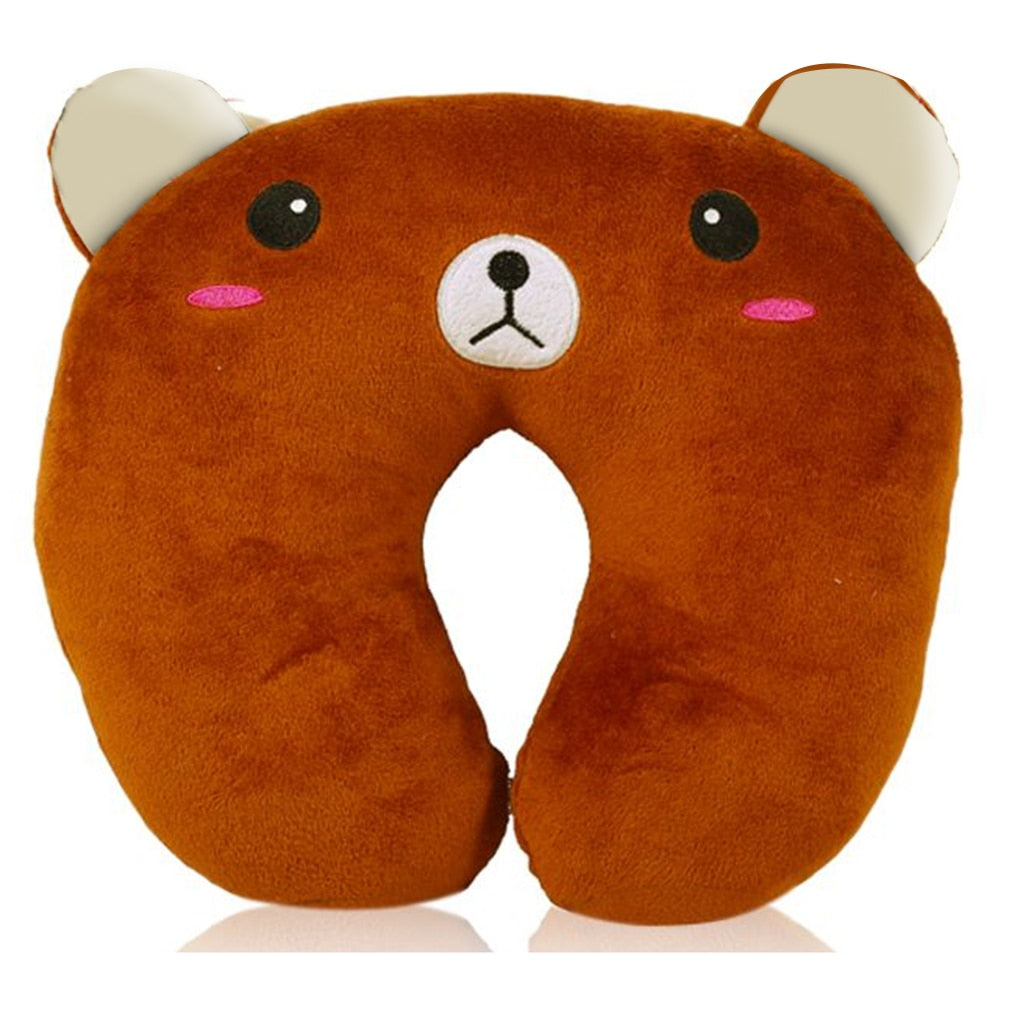 Kawaii Friend U Shaped Travel / Sleep Pillow brown bear Soft Toy by The Kawaii Shoppu | The Kawaii Shoppu