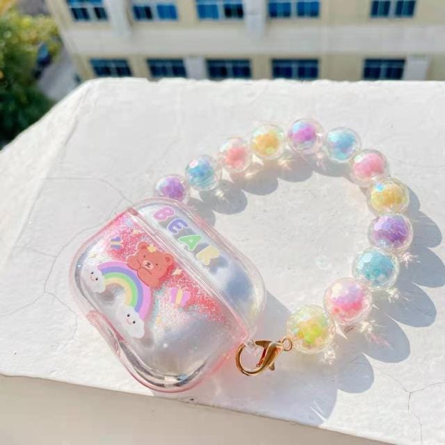 Kawaii Glitter Airpods Case Chains 1/2/Pro Rainbow Bear for airpods pro Accessory The Kawaii Shoppu