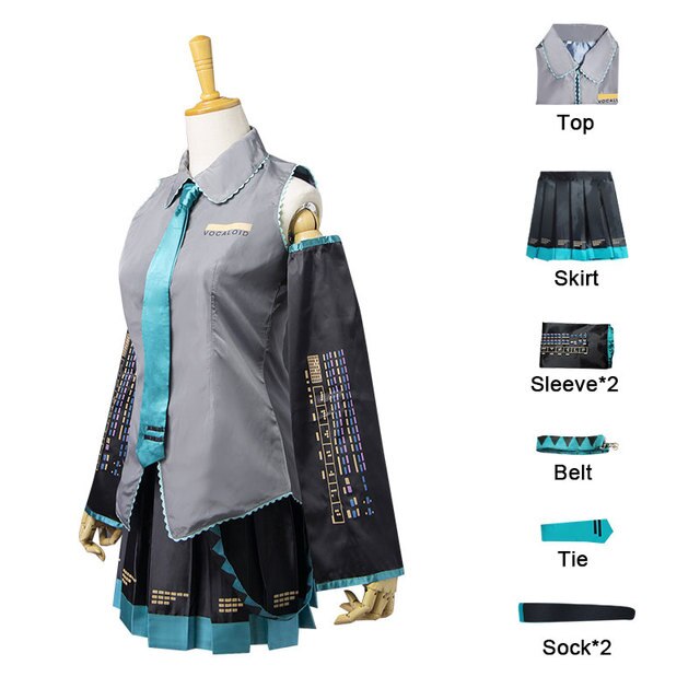 Kawaii Halloween - Anime Miku 01 Blue / Sakura / Witch Cosplay Outfit Full Set XS Clothing and Accessories by The Kawaii Shoppu | The Kawaii Shoppu