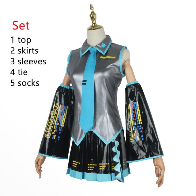 Kawaii Halloween - Anime Miku 01 Blue / Sakura / Witch Cosplay Outfit Full Set1 XS Clothing and Accessories by The Kawaii Shoppu | The Kawaii Shoppu