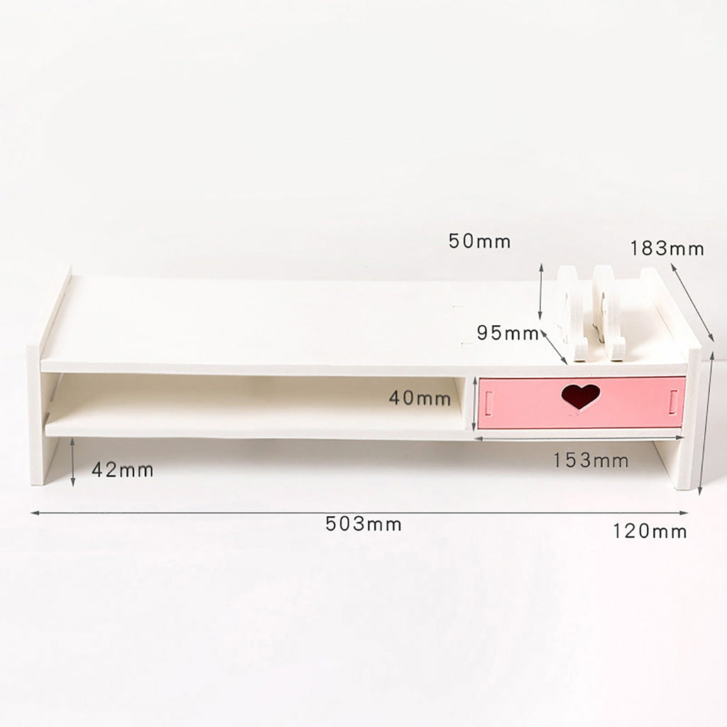 Kawaii Heart Desktop Storage Monitor Stand 1 layer Home & Kitchen by The Kawaii Shoppu | The Kawaii Shoppu