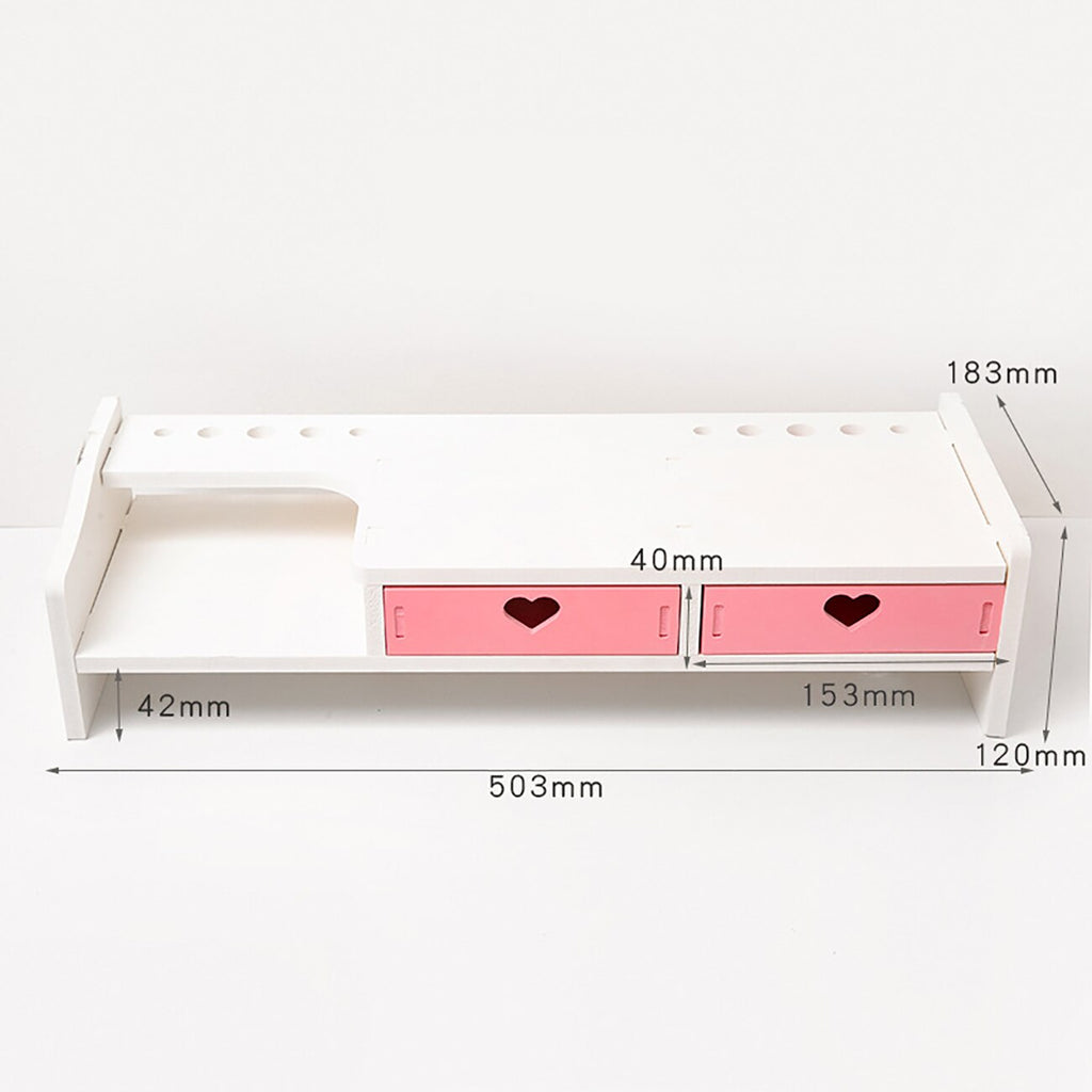 Kawaii Heart Desktop Storage Monitor Stand 2 layers Home & Kitchen by The Kawaii Shoppu | The Kawaii Shoppu