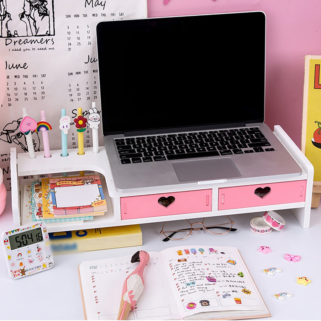 Kawaii Heart Desktop Storage Monitor Stand Home & Kitchen by The Kawaii Shoppu | The Kawaii Shoppu