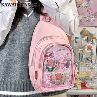 Kawaii ITA Bag – Japanese Plushie Doll Display Backpack & Crossbody Bag with Transparent Window