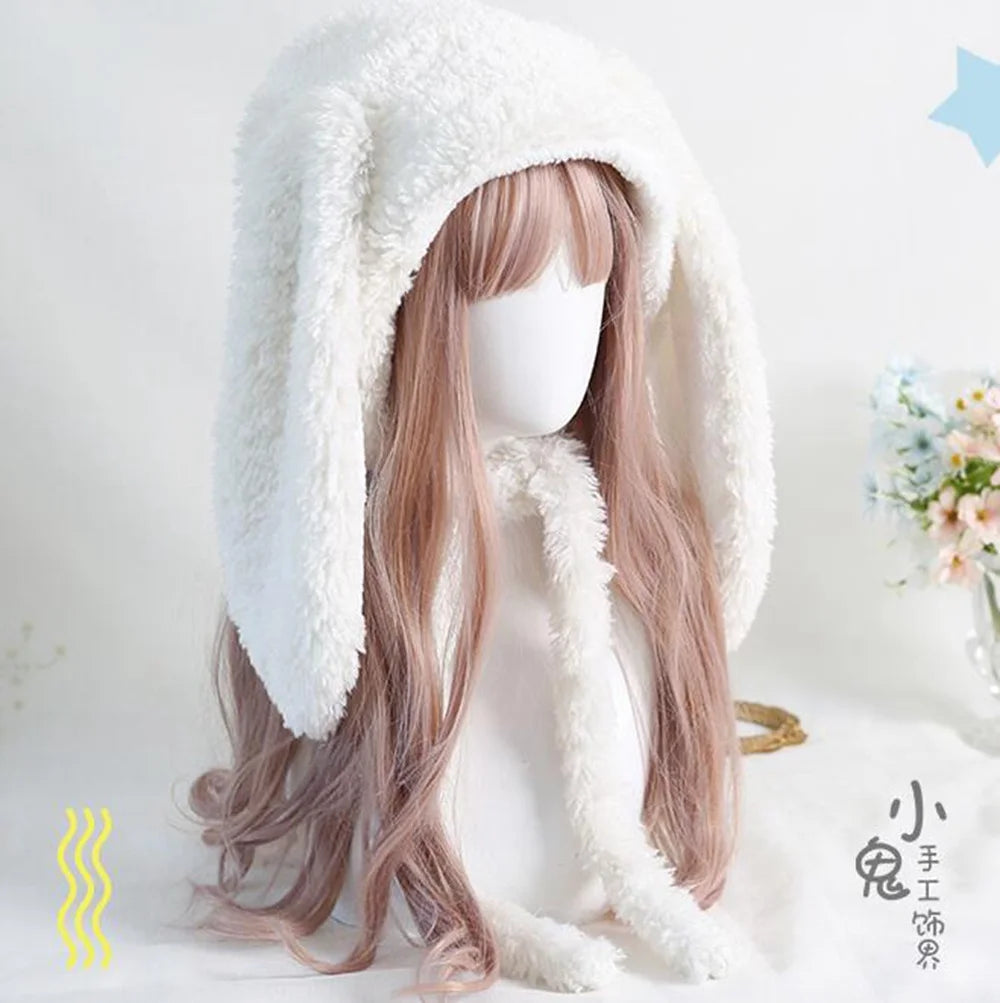 Kawaii Loppy Bunny Plush Fluffy Ear Wooly Winter Hat The Kawaii Shoppu