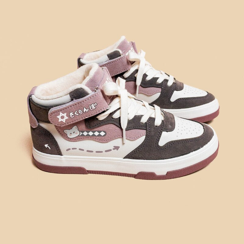 Kawaii Neko Chunky Sneaker Skater Shoe White Shoes by The Kawaii Shoppu | The Kawaii Shoppu