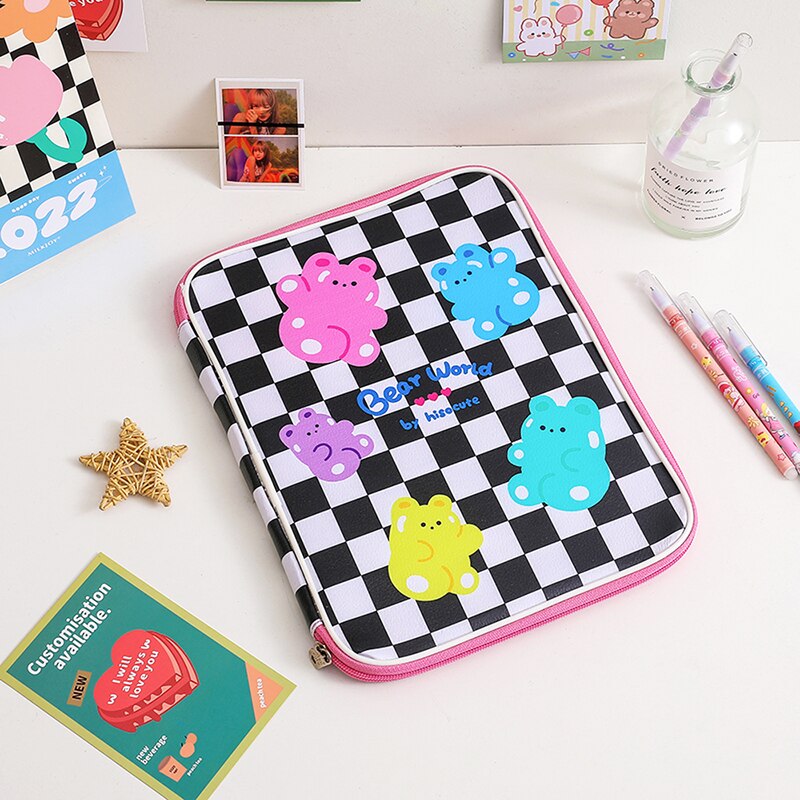 Kawaii Pastel Stationery Checkered Laptop Folder Stationery by The Kawaii Shoppu | The Kawaii Shoppu