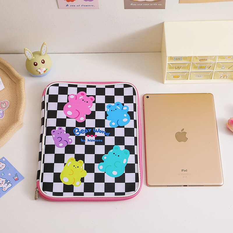 Kawaii Pastel Stationery Checkered Laptop Folder Stationery by The Kawaii Shoppu | The Kawaii Shoppu