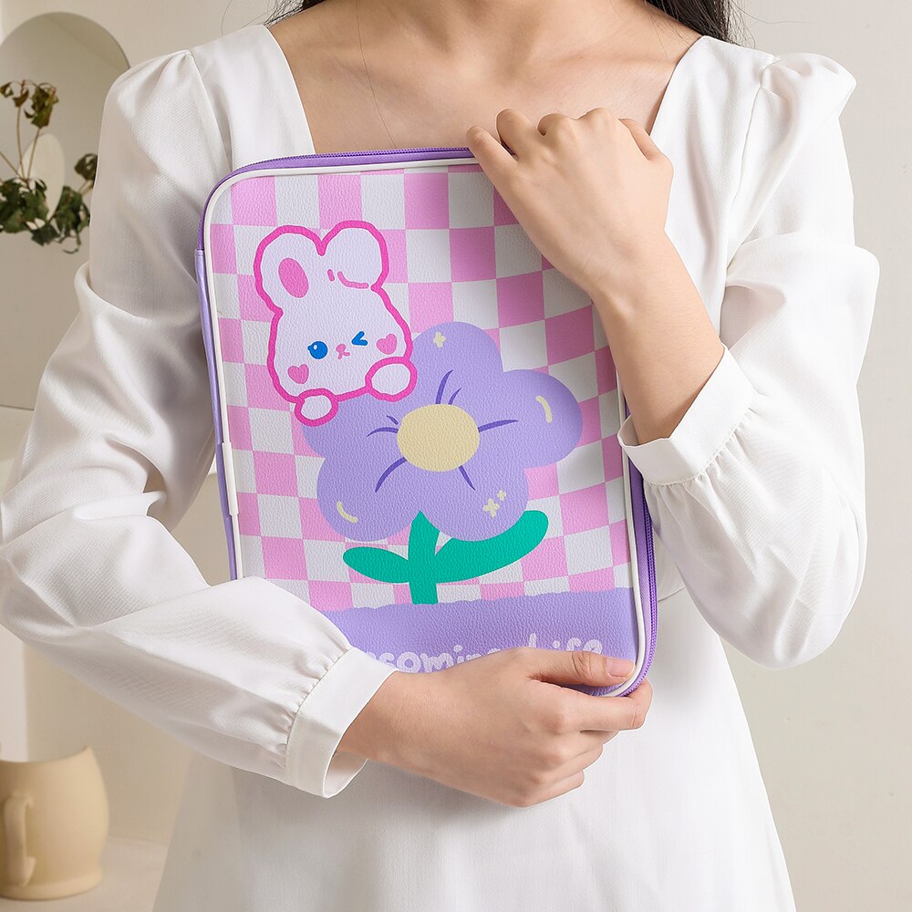 Kawaii Pastel Stationery Checkered Laptop Folder Stationery by The Kawaii Shoppu | The Kawaii Shoppu