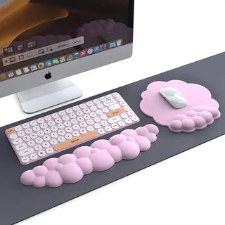 Kawaii Pastel White Cloud Keyboard Desktop Wrist Support Rest / Mouse Pad Desk Supplies by The Kawaii Shoppu | The Kawaii Shoppu