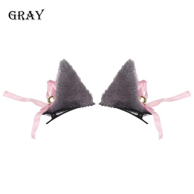 Kawaii Plush Cat Ears 3-gray Accessory The Kawaii Shoppu