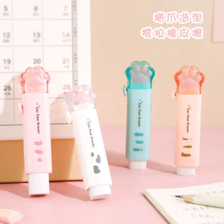 Kawaii Push-pull Design Cat Paw Portable Rubber Eraser Stationery by The Kawaii Shoppu | The Kawaii Shoppu