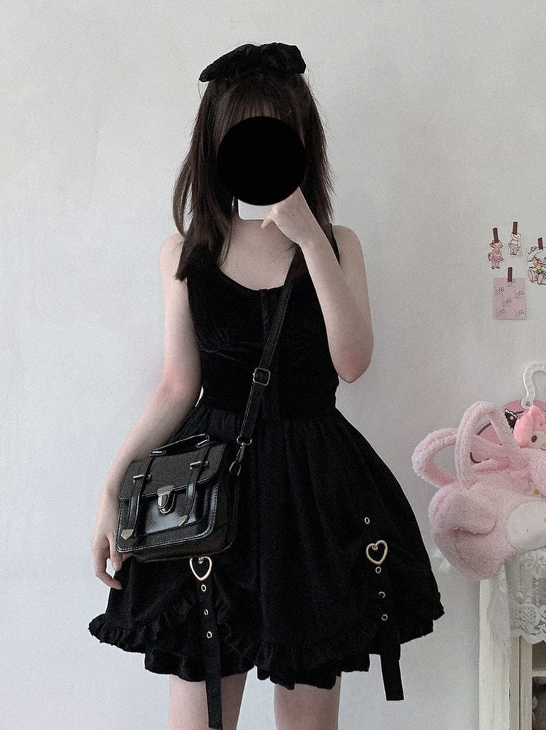 Kawaii Ruffle High Waist Heart Belt Skirt One Size Clothing and Accessories The Kawaii Shoppu