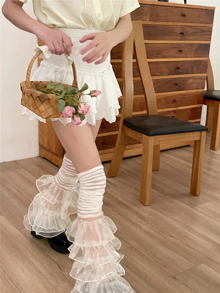 Kawaii Ruffle Lace Puffy Decoration Leg Warmer Clothing and Accessories by The Kawaii Shoppu | The Kawaii Shoppu