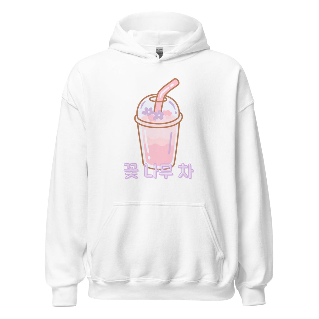 Kawaii Sakura Flower Tea Hoodie White S by The Kawaii Shoppu | The Kawaii Shoppu