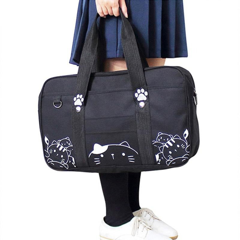 Kawaii Student Miaow Kitty Travel Bag Bag by The Kawaii Shoppu | The Kawaii Shoppu