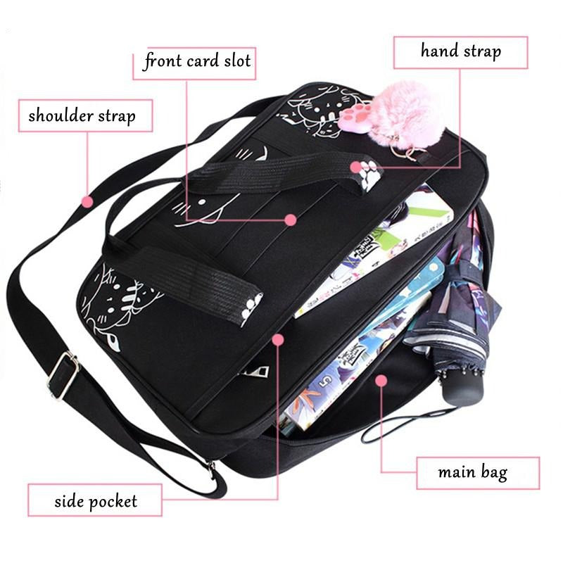 Kawaii Student Miaow Kitty Travel Bag Bag by The Kawaii Shoppu | The Kawaii Shoppu