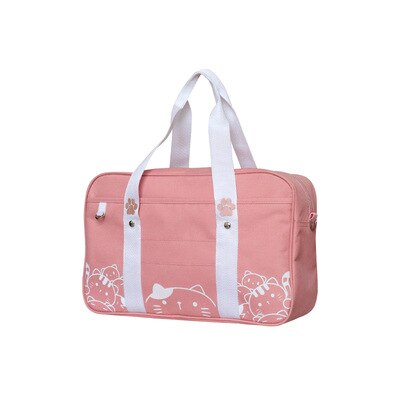 Kawaii Student Miaow Kitty Travel Bag pink Bag by The Kawaii Shoppu | The Kawaii Shoppu