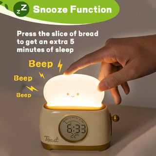 Kawaii Toast LED Night Light Digital Alarm Clock Electrical by The Kawaii Shoppu | The Kawaii Shoppu