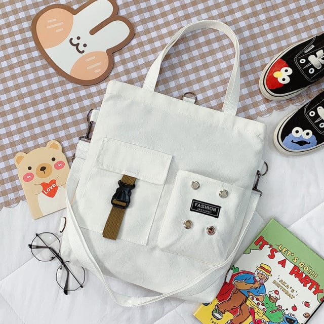 Kawaii Travel Tote Shopping Bag White no pendant Bags The Kawaii Shoppu