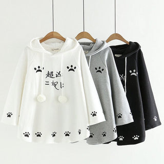 Kittie Ears Poncho Hoodie One Size Fashion The Kawaii Shoppu