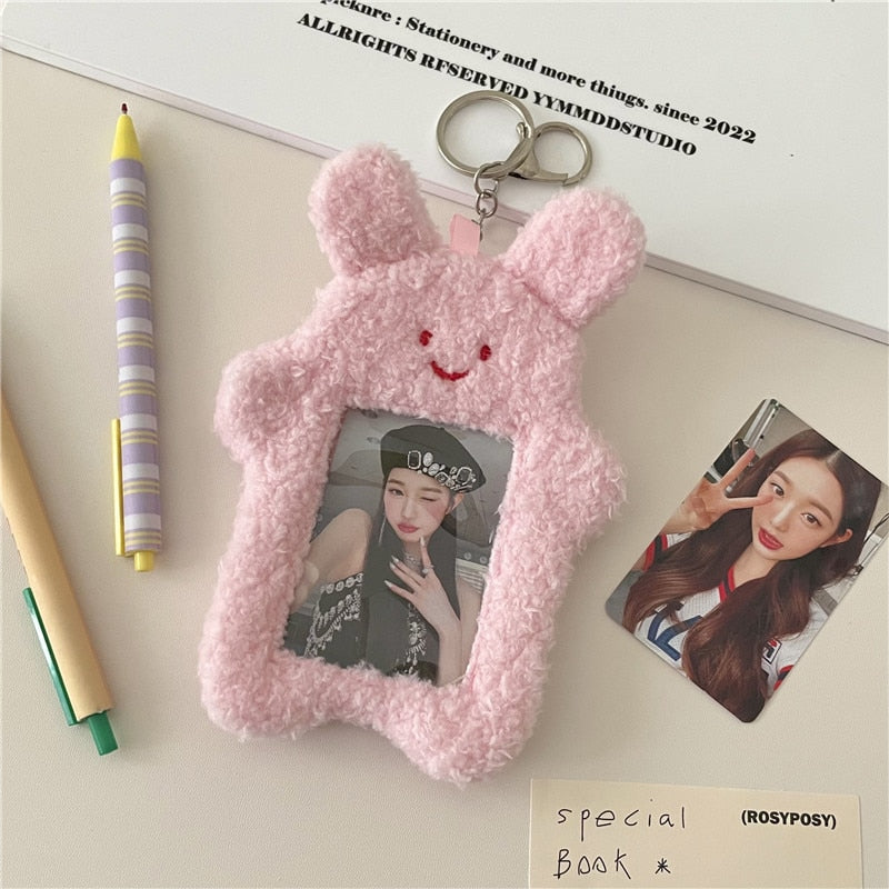 Kitty Bear Bunny Plush Kpop Photo Card Case Pink bunny Stationery by The Kawaii Shoppu | The Kawaii Shoppu