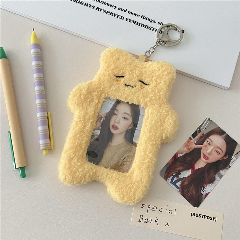 Kitty Bear Bunny Plush Kpop Photo Card Case Yellow bear Stationery by The Kawaii Shoppu | The Kawaii Shoppu