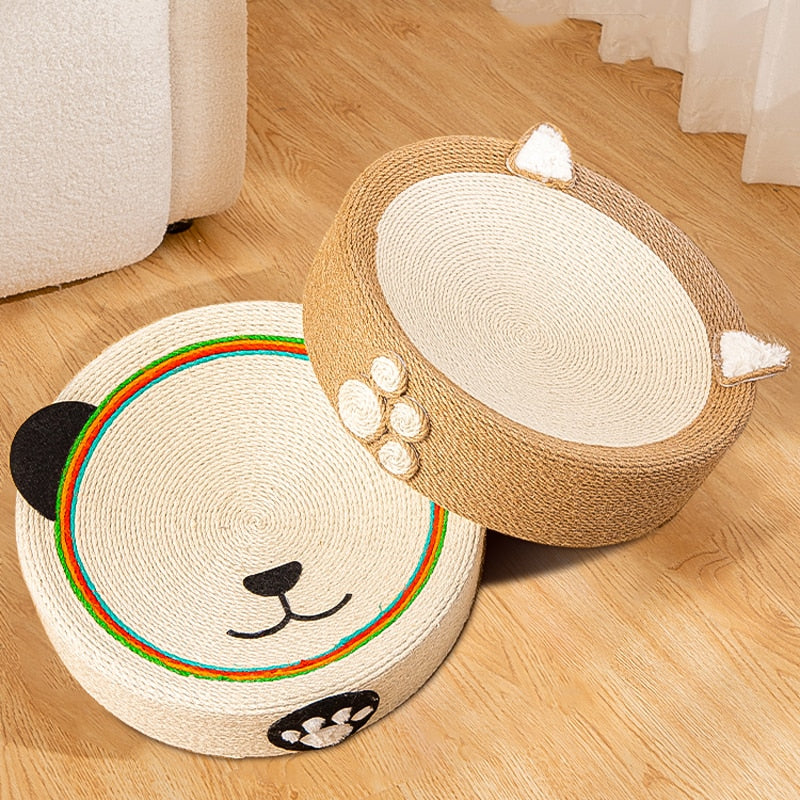 Kitty Cute Round Scratching Board Woven Cat Bed D41cmxH11cm Pets by The Kawaii Shoppu | The Kawaii Shoppu