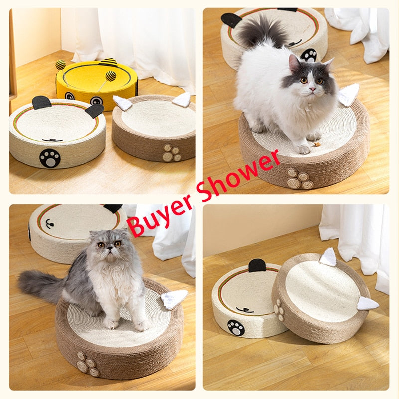 Kitty Cute Round Scratching Board Woven Cat Bed D41cmxH11cm Pets by The Kawaii Shoppu | The Kawaii Shoppu