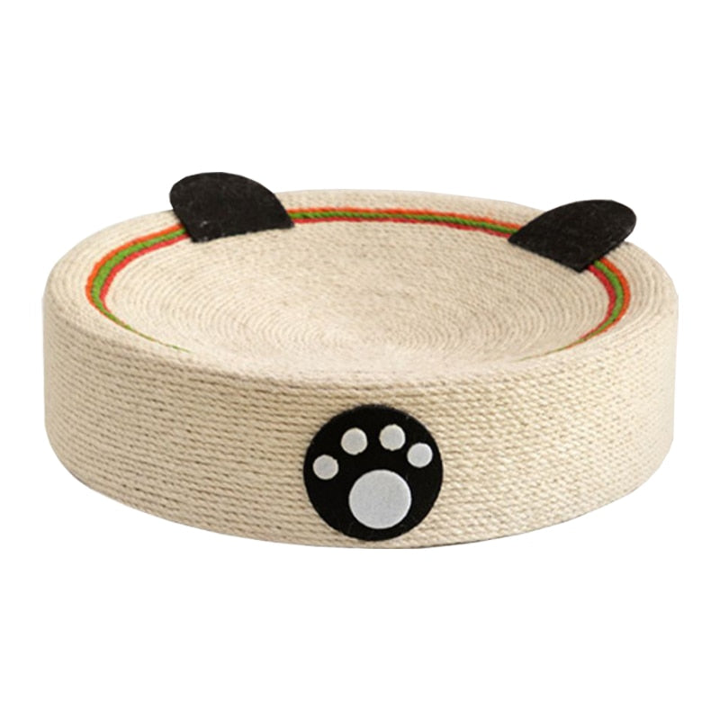 Kitty Cute Round Scratching Board Woven Cat Bed D41cmxH11cm Pets by The Kawaii Shoppu | The Kawaii Shoppu