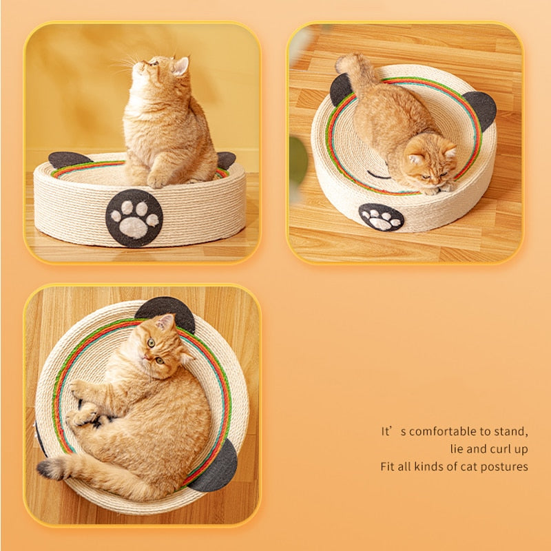 Kitty Cute Round Scratching Board Woven Cat Bed D41cmxH11cm Pets by The Kawaii Shoppu | The Kawaii Shoppu